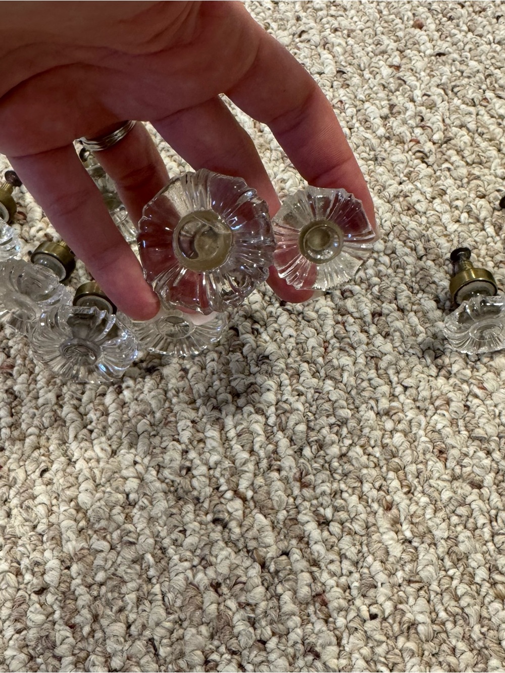 Antique Clear Heavy Crystal Drawer Pull Knobs